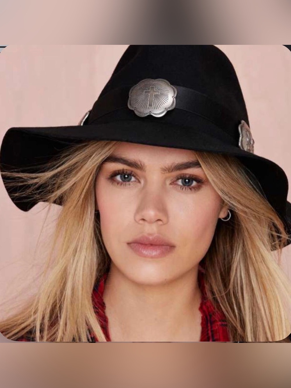 UNIF concho Black Wide-Brim Felt Hat with Silver Conchos